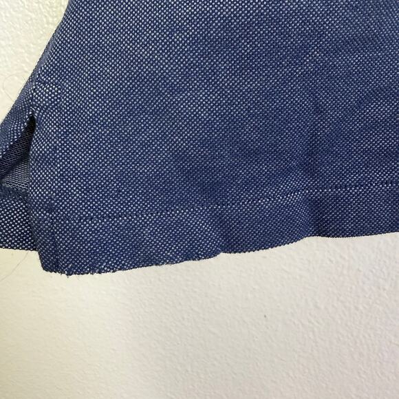 Ermenegildo Zegna Polo Shirt Blue Mens L/XL Short Sleeve Button Up Designer - Picture 5 of 9